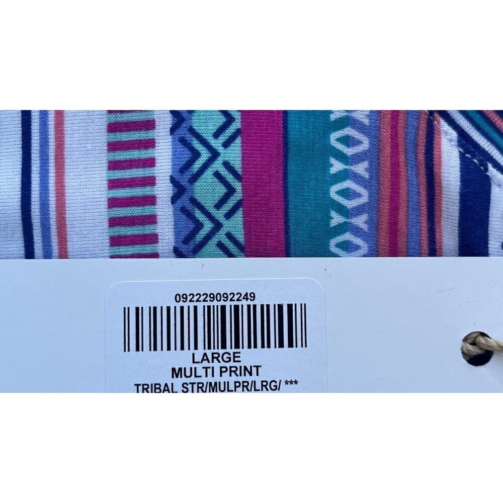 Natural Reflections Blue Tribal Stripe Multi Color Loose Fit Sleep Shirt Size L - Picture 12 of 16